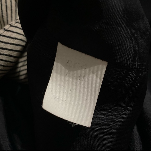 Taiga Paris Black Beige Striped Viscose Blazer Jacket - Picture 5 of 6